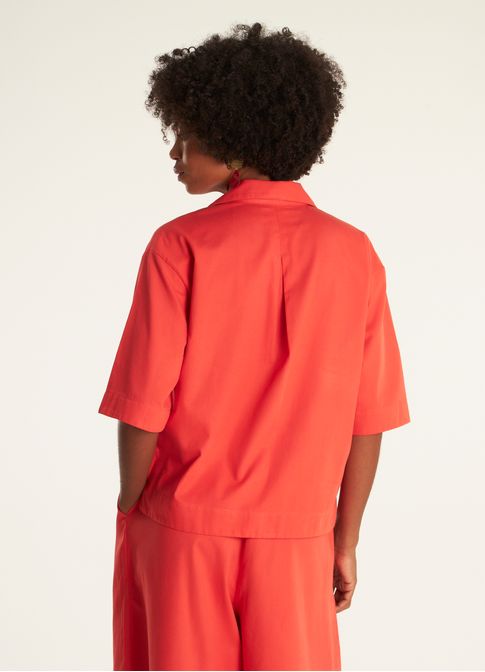 Camisa algodão leve amassadinho vermelho