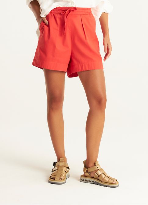 Short algodão leve amassadinho vermelho