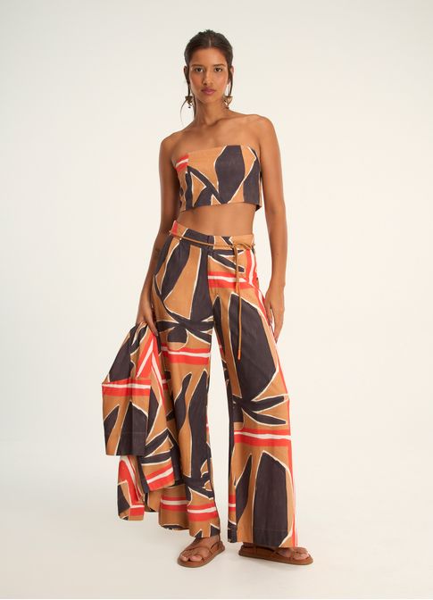 Calça estampada efêmera