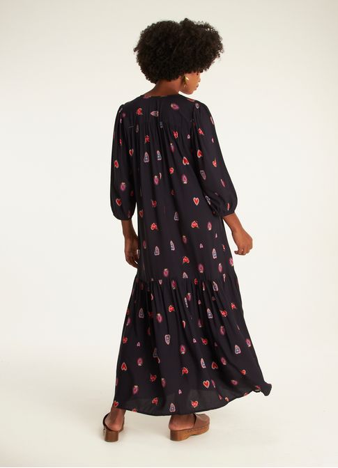 Vestido manga longa estampado ternura