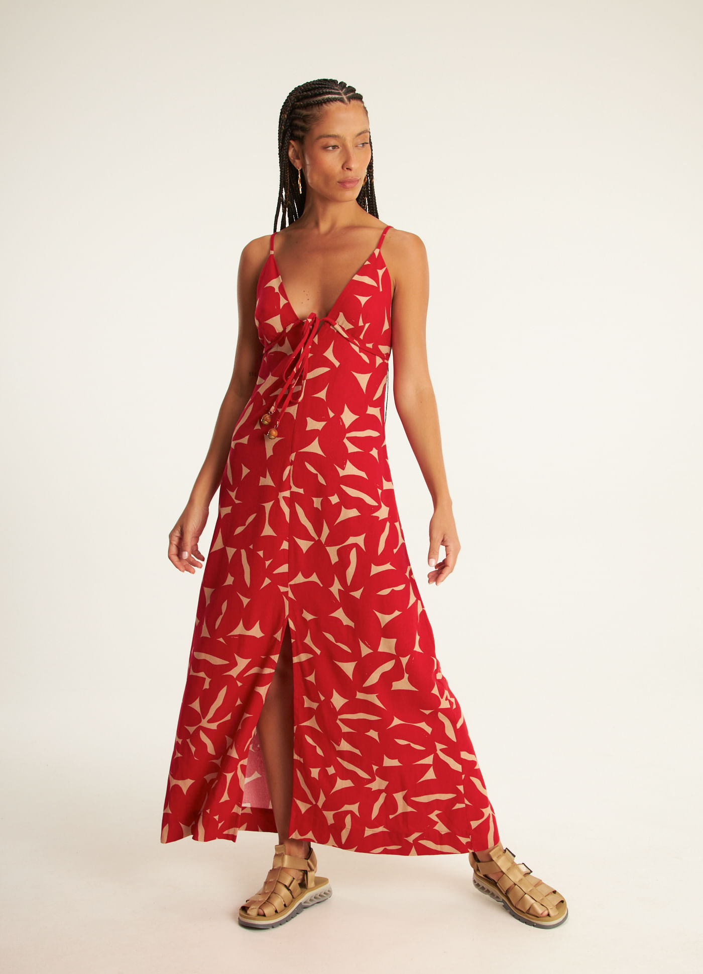 Vestido alcinha estampado bisous