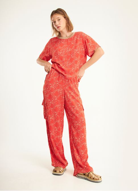 Calça estampada chuvisco
