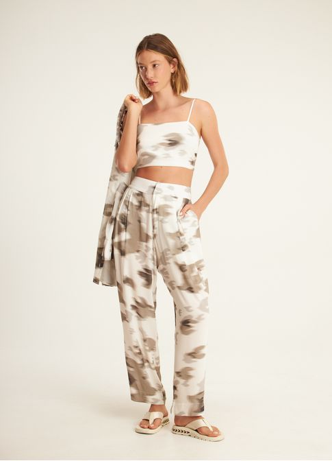 Top alcinha estampado voa