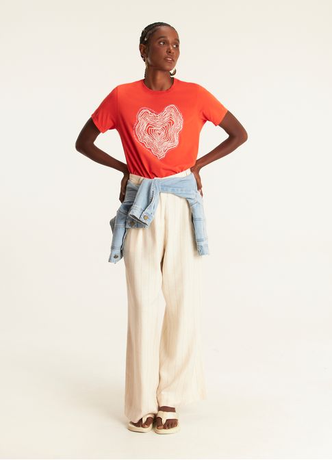 T-shirt slim roots vermelho