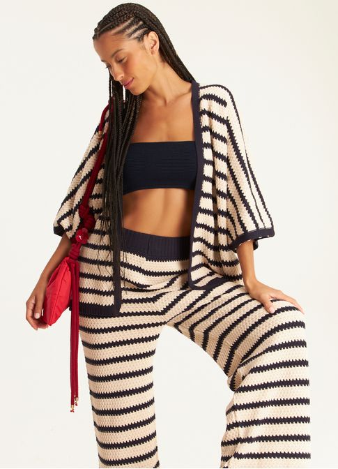Kimono tricô listras lab
