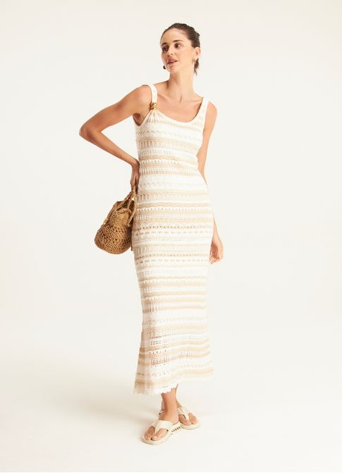 Vestido tricot multitextura lab