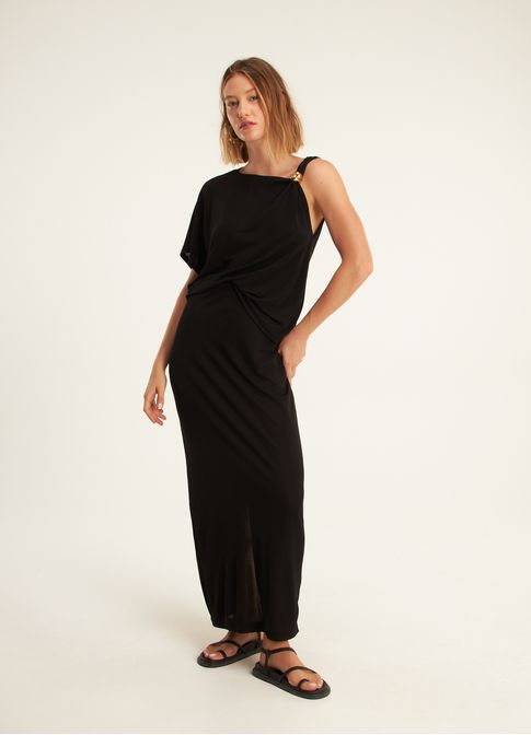 Blusa franzida jersey lab preto