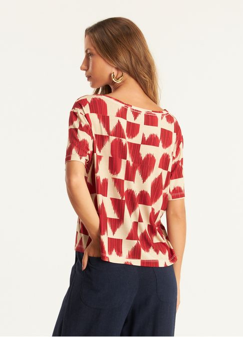 Blusa digital estampada coração partido