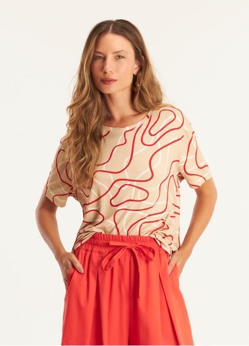 Blusa digital estampada ondular