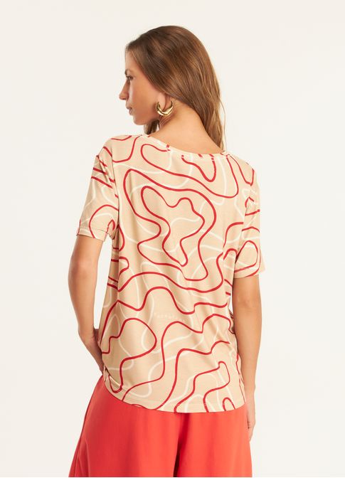 Blusa digital estampada ondular