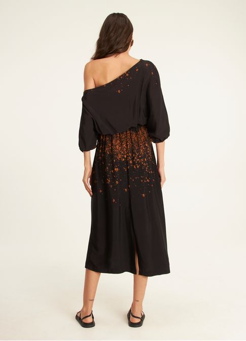 Vestido estampado vulcão