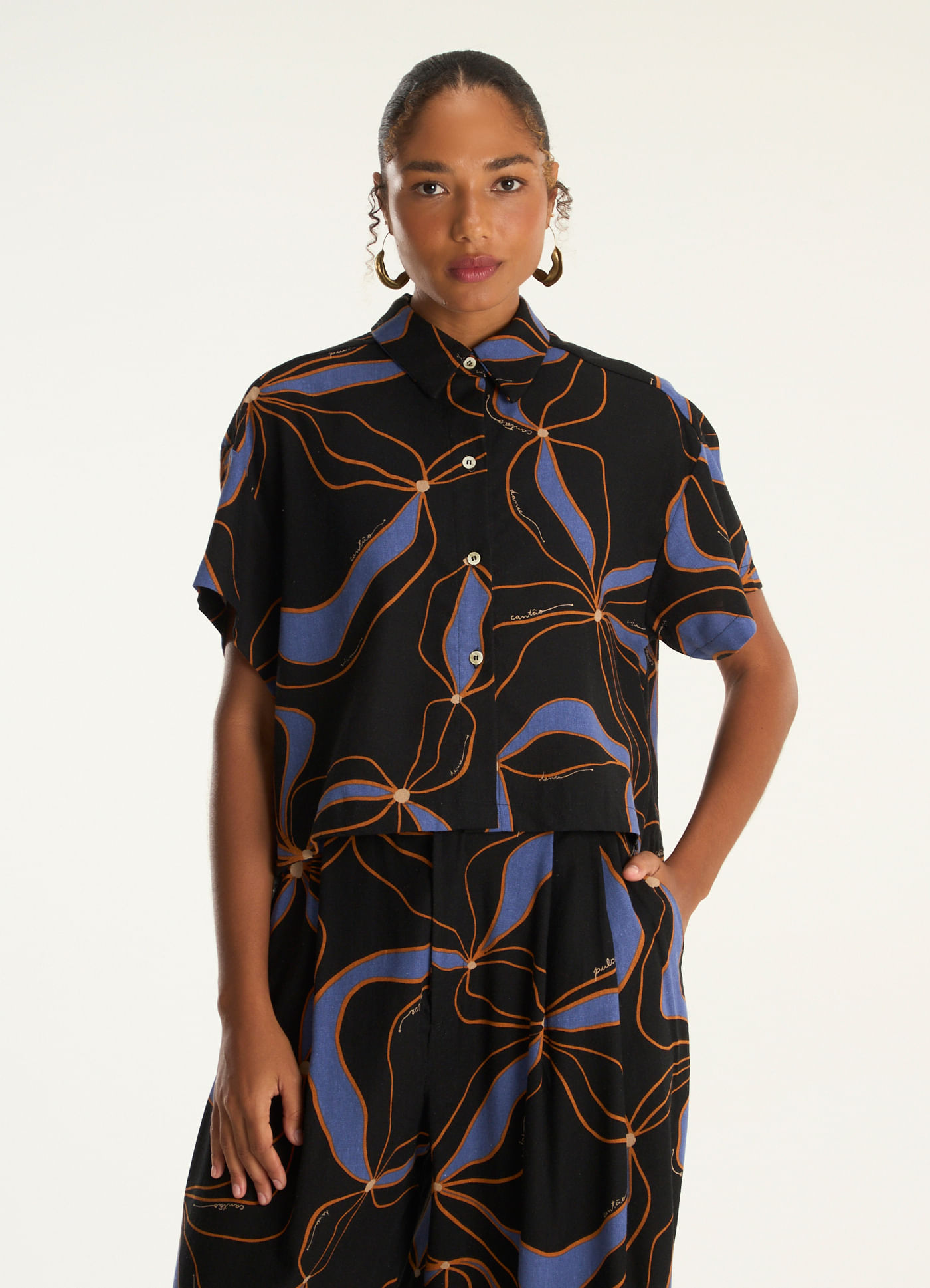 Camisa curta estampada pulse