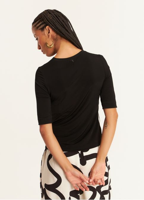 Blusa jersey recortes lab preto