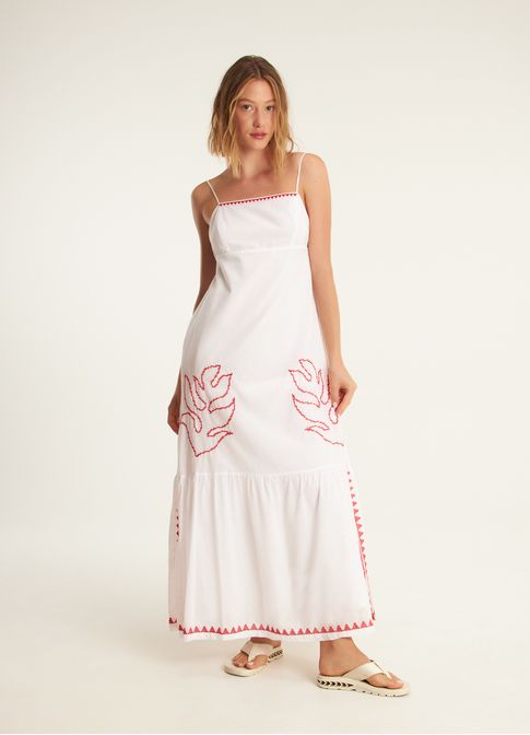 Vestido alça voil bordado hot