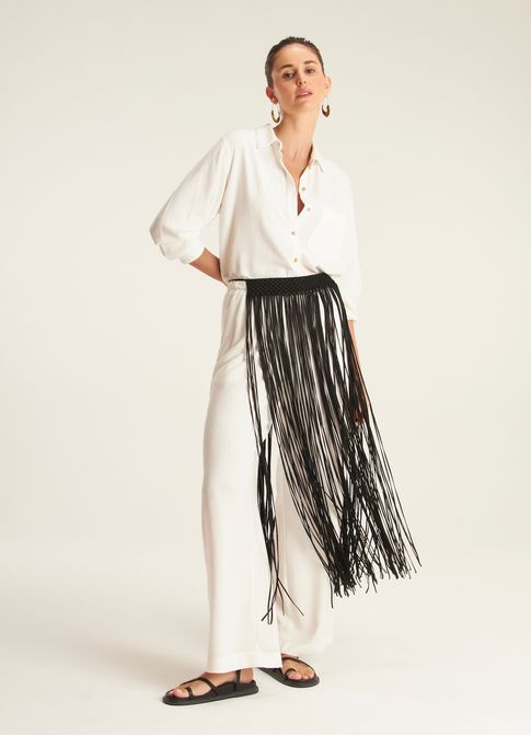 Cinto maxi franjas preto