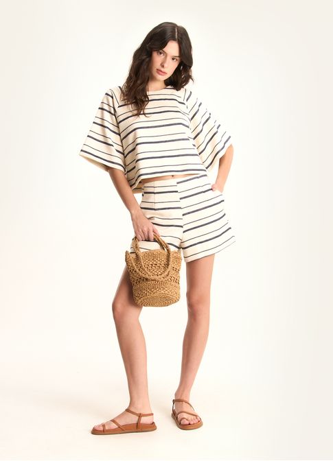Short padrão listra navy