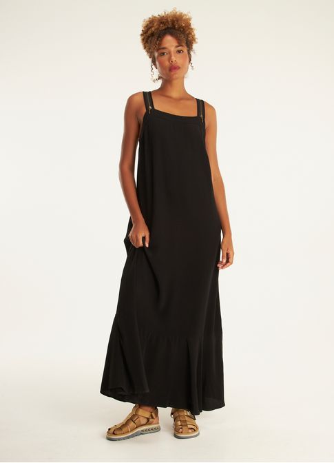 Vestido zíper viscose lunar preto