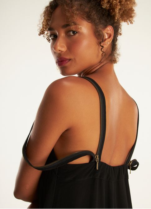 Vestido zíper viscose lunar preto