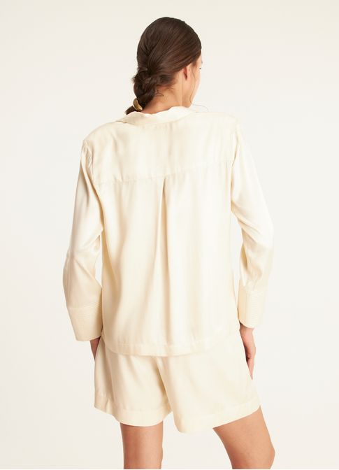 Blazer viscose acetinada glow areia