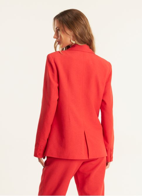 Blazer linho alfaiataria classic vermelho