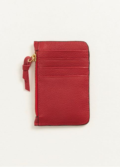 Carteira mini couro vermelho