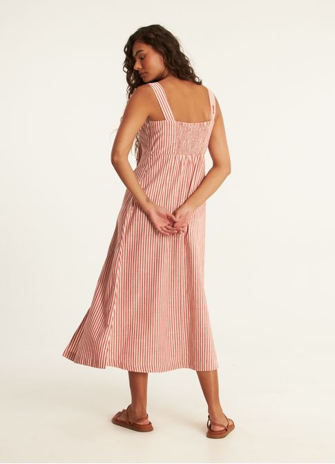 Vestido sarja listrado viva