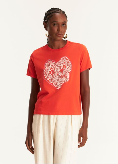 T-shirt slim roots vermelho