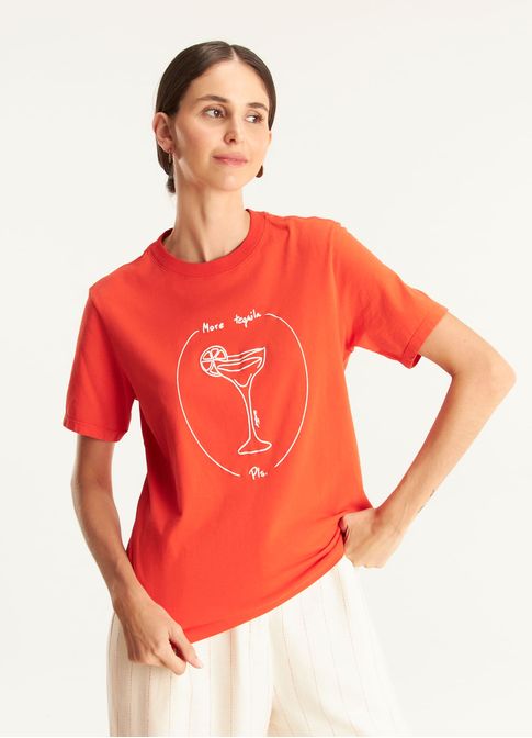 T-shirt classic more tequila vermelho