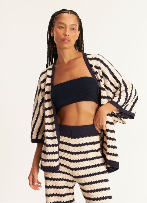Kimono tricô listras lab