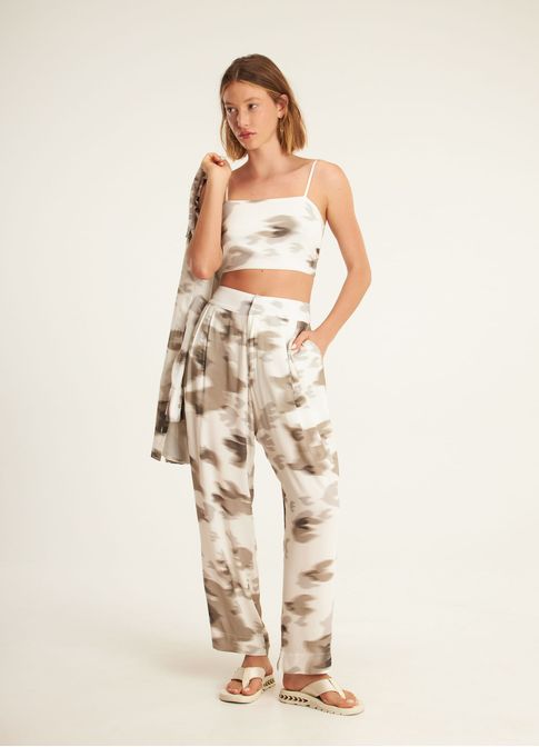 Top alcinha estampado voa