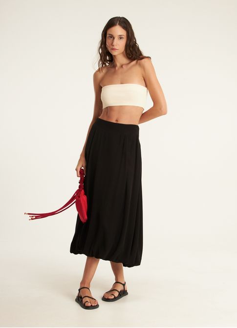 Top faixa tricô lab off white