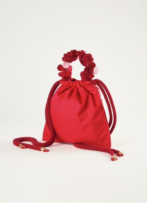 Bolsa alça corda maxi flor vermelho