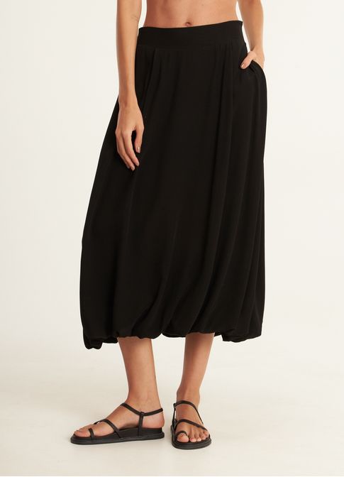 Saia balonê viscose lunar preto