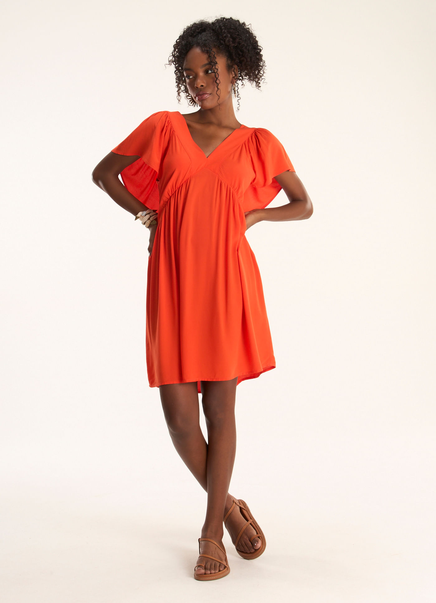 Vestido curto viscose leve vermelho