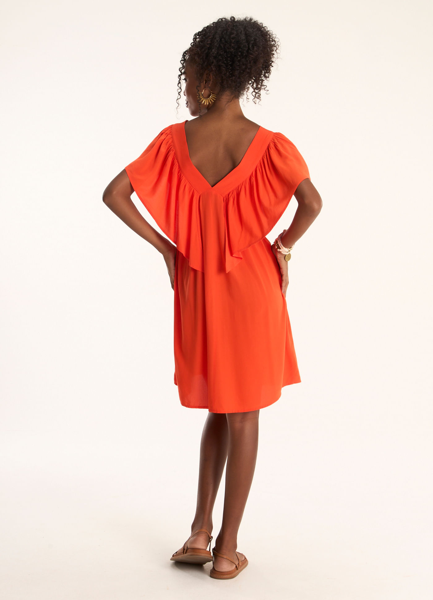 Vestido curto viscose leve vermelho