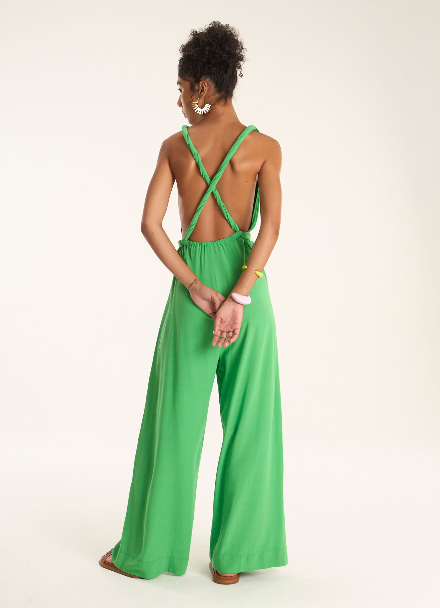 Macacão formas viscose leve verde