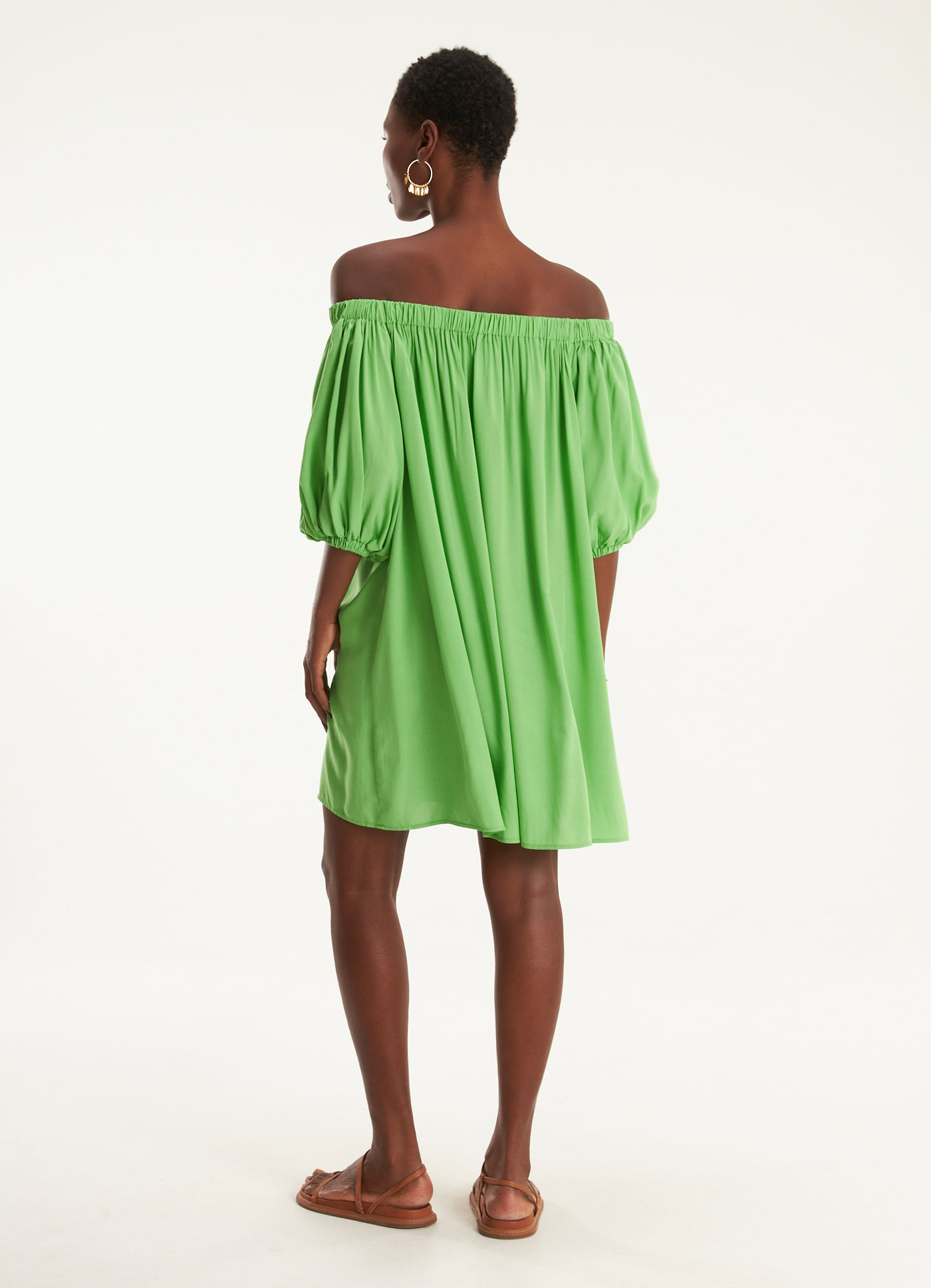 Vestido amplo viscose recomecos verde