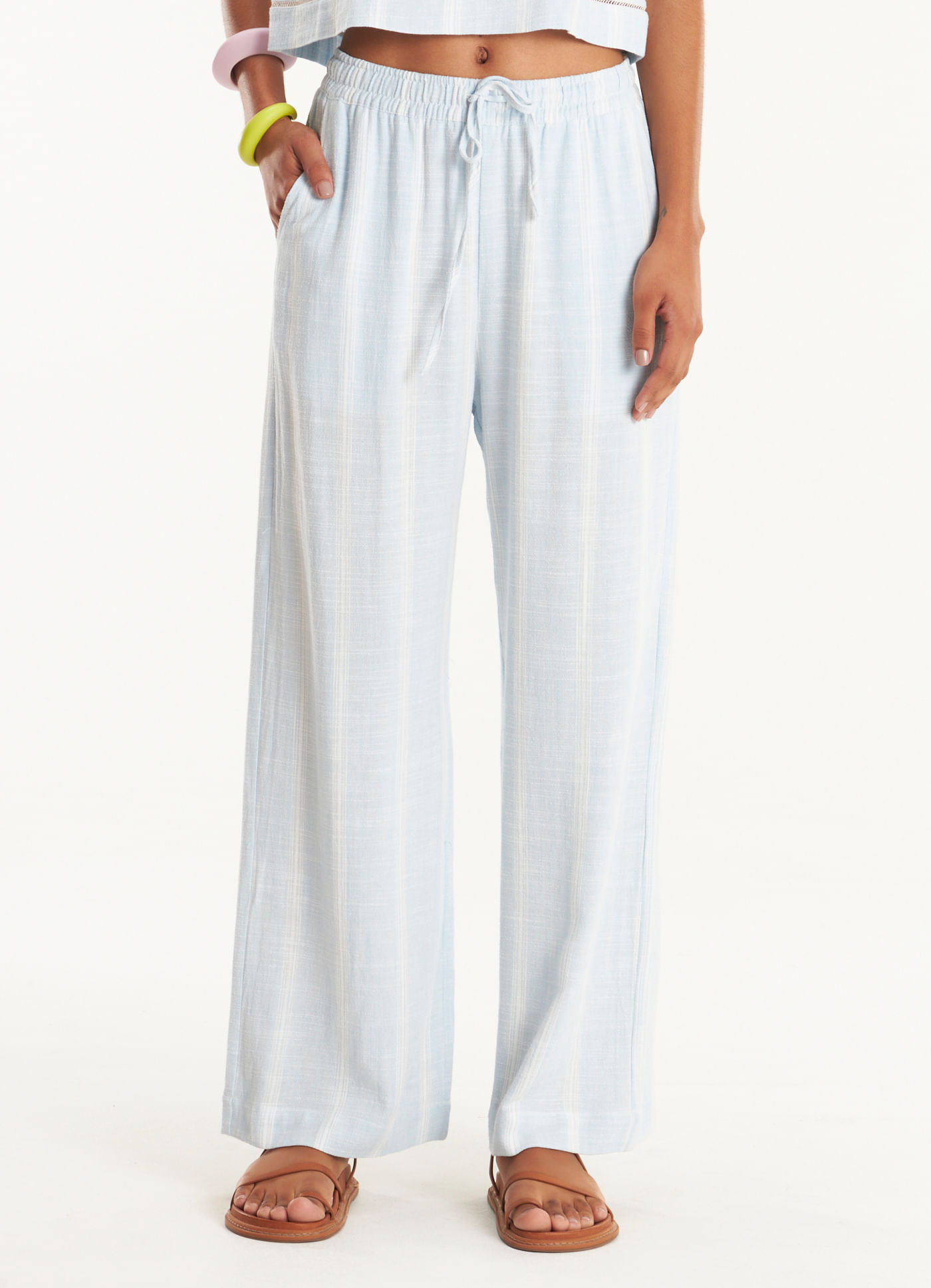 Calça listra linho summer