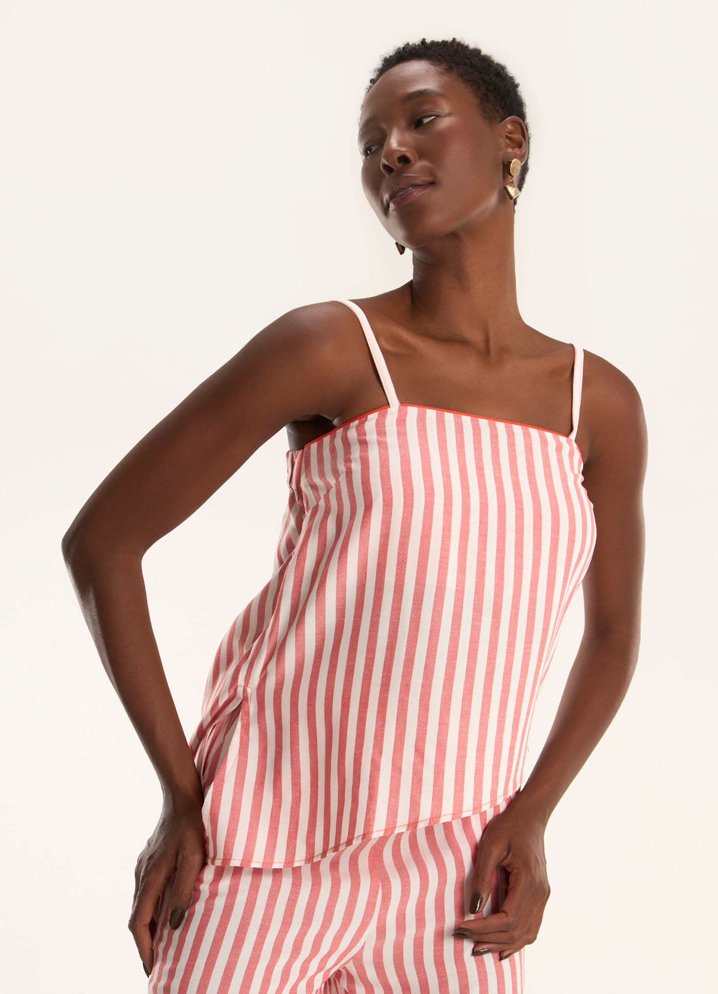 Blusa alcinha listra classic