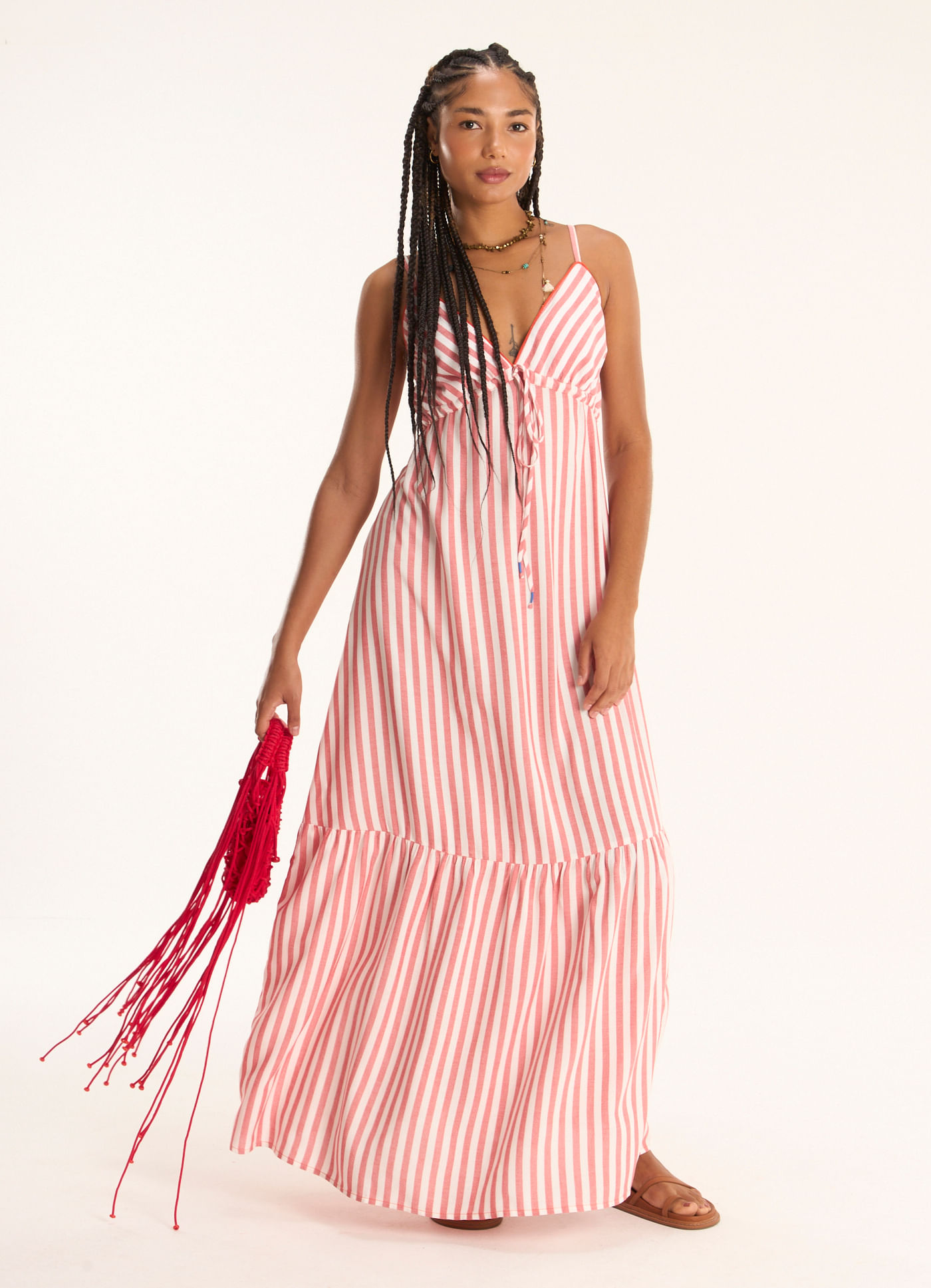 Vestido alcinha listra classic