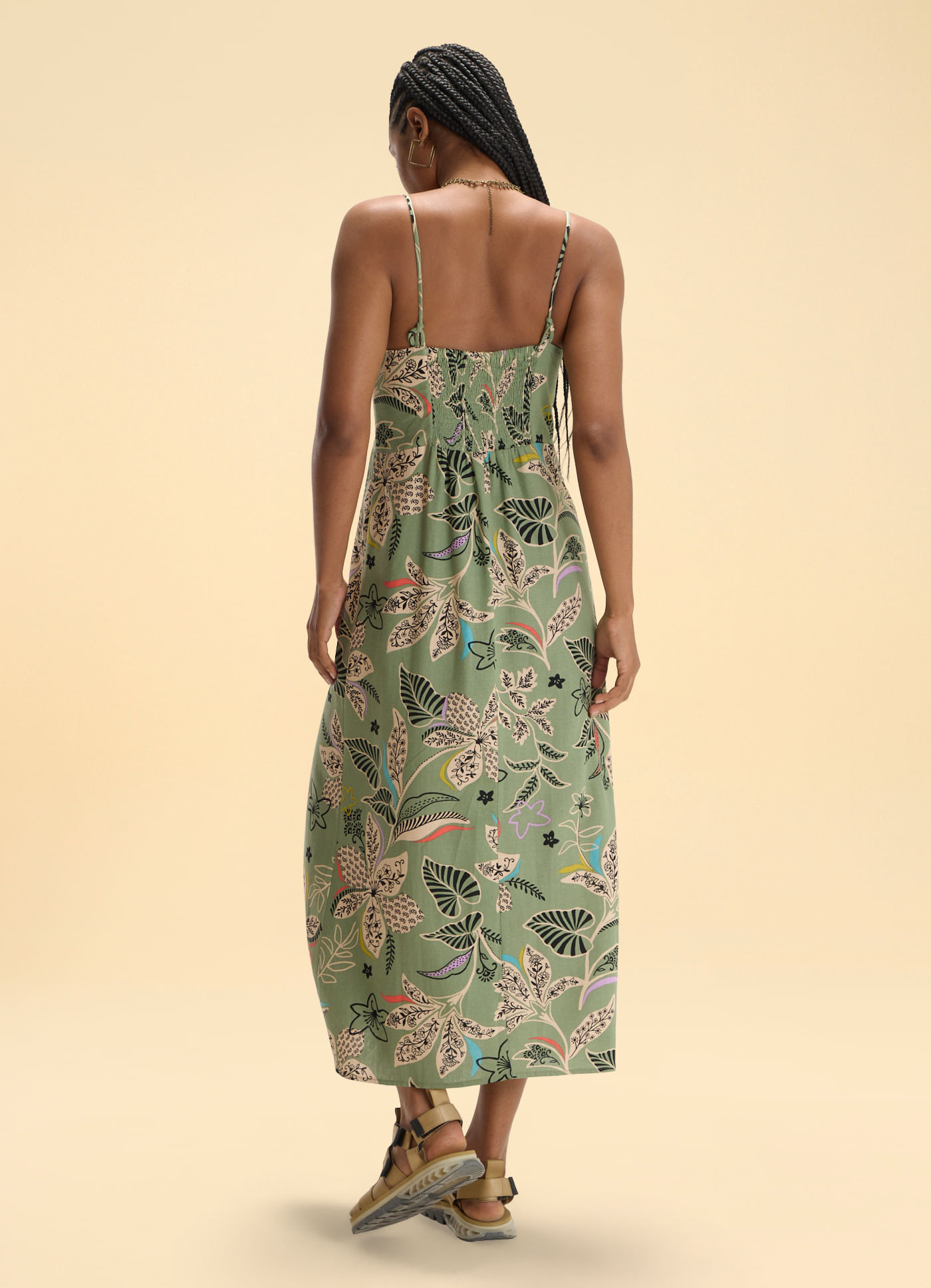 Vestido alcinha estampado tchai