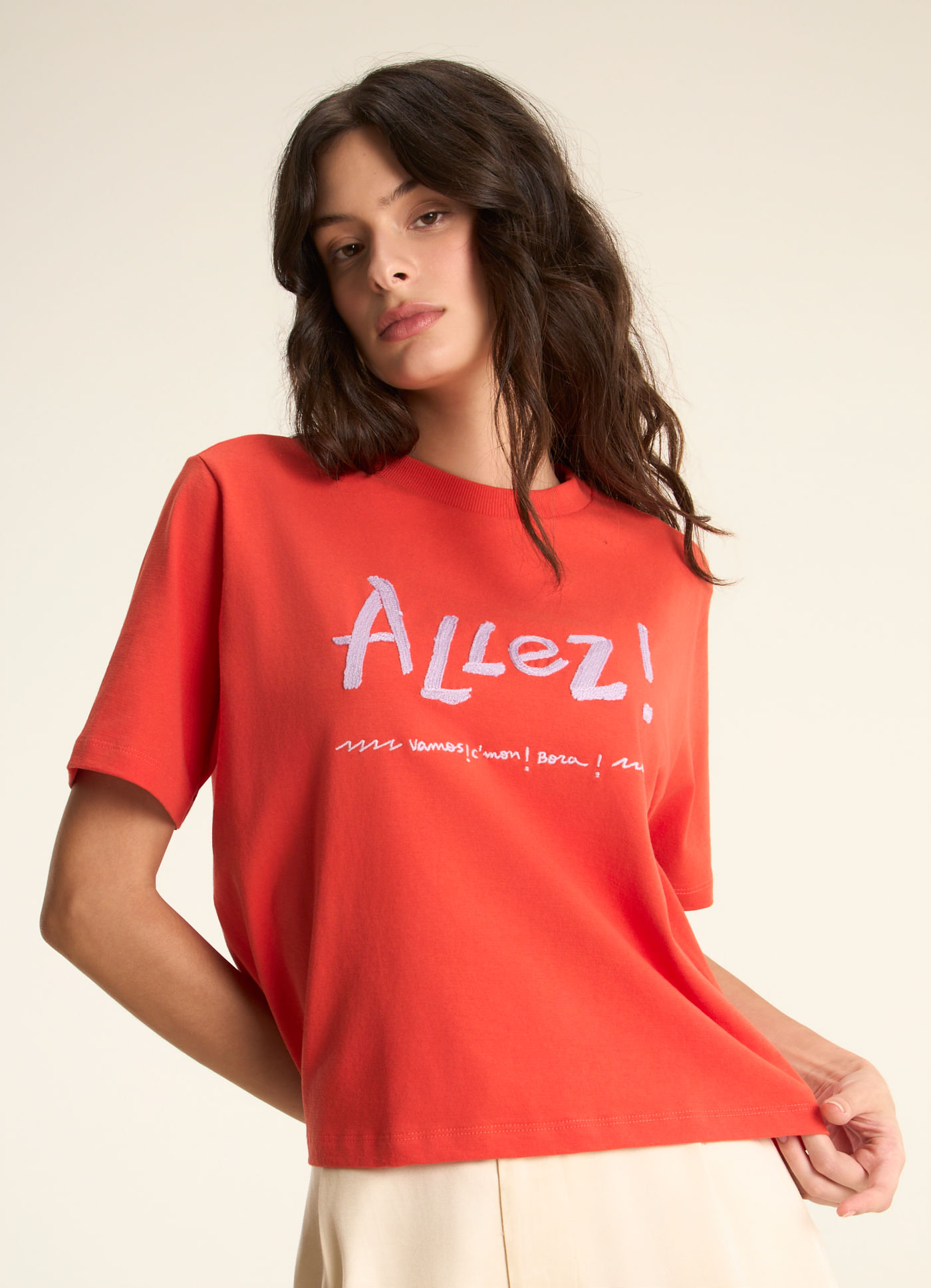 T shirt box bordada allez vermelho