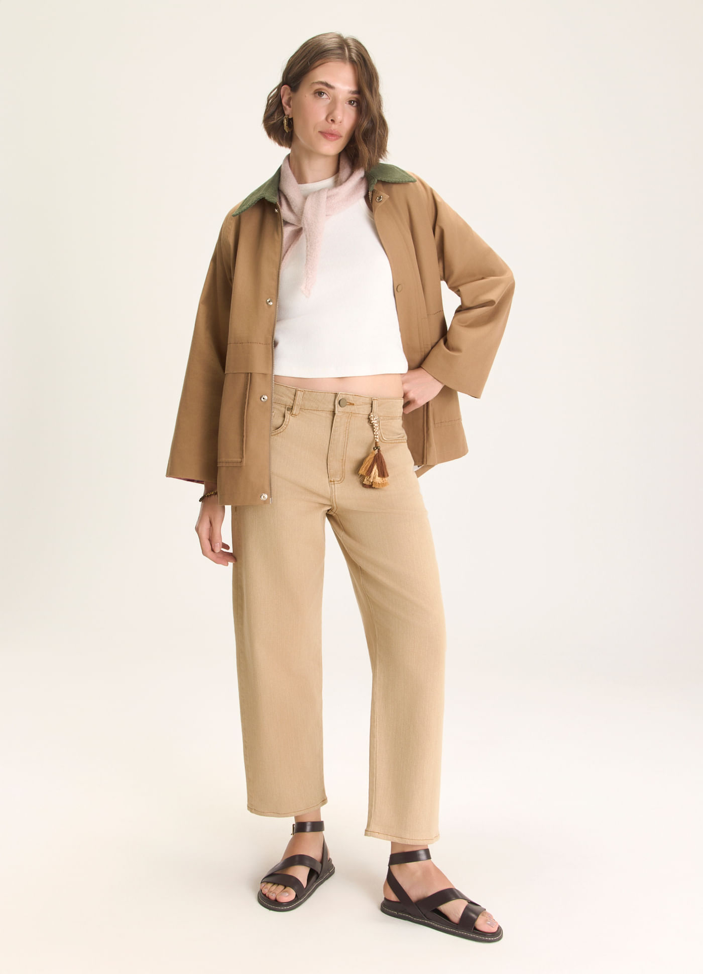 Calça jeans barrel oxidado