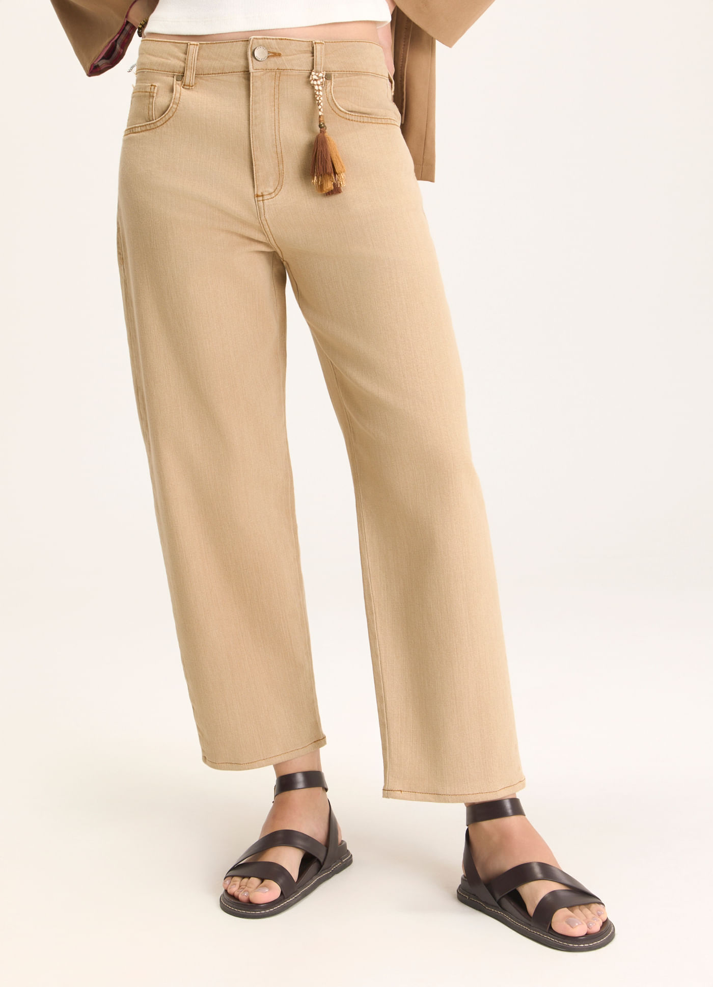 Calça jeans barrel oxidado