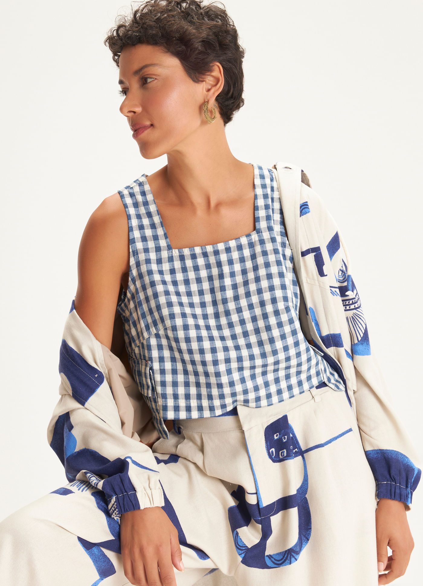 Regata shell jeans vichy