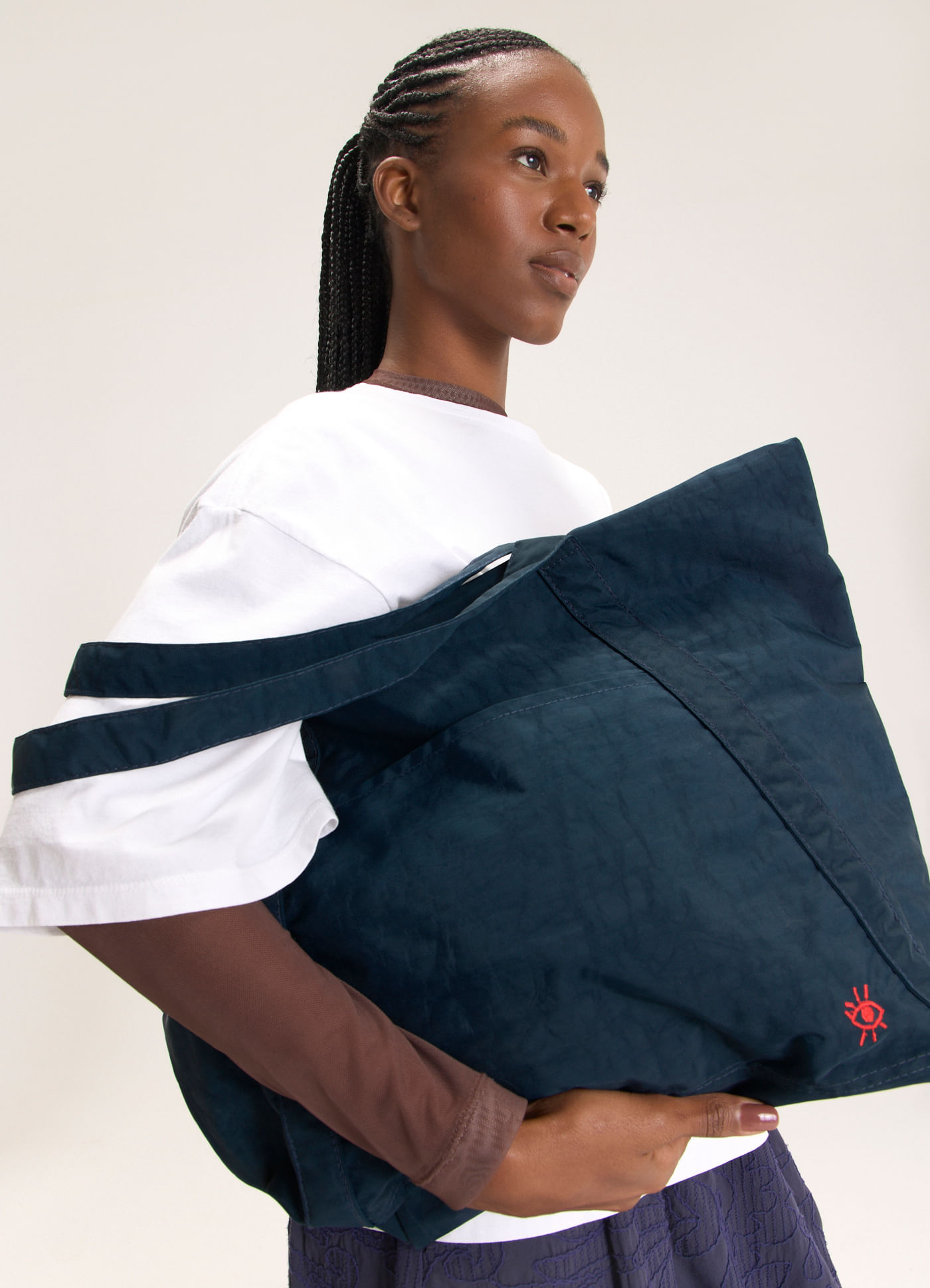 Super nylon bag azul marinho