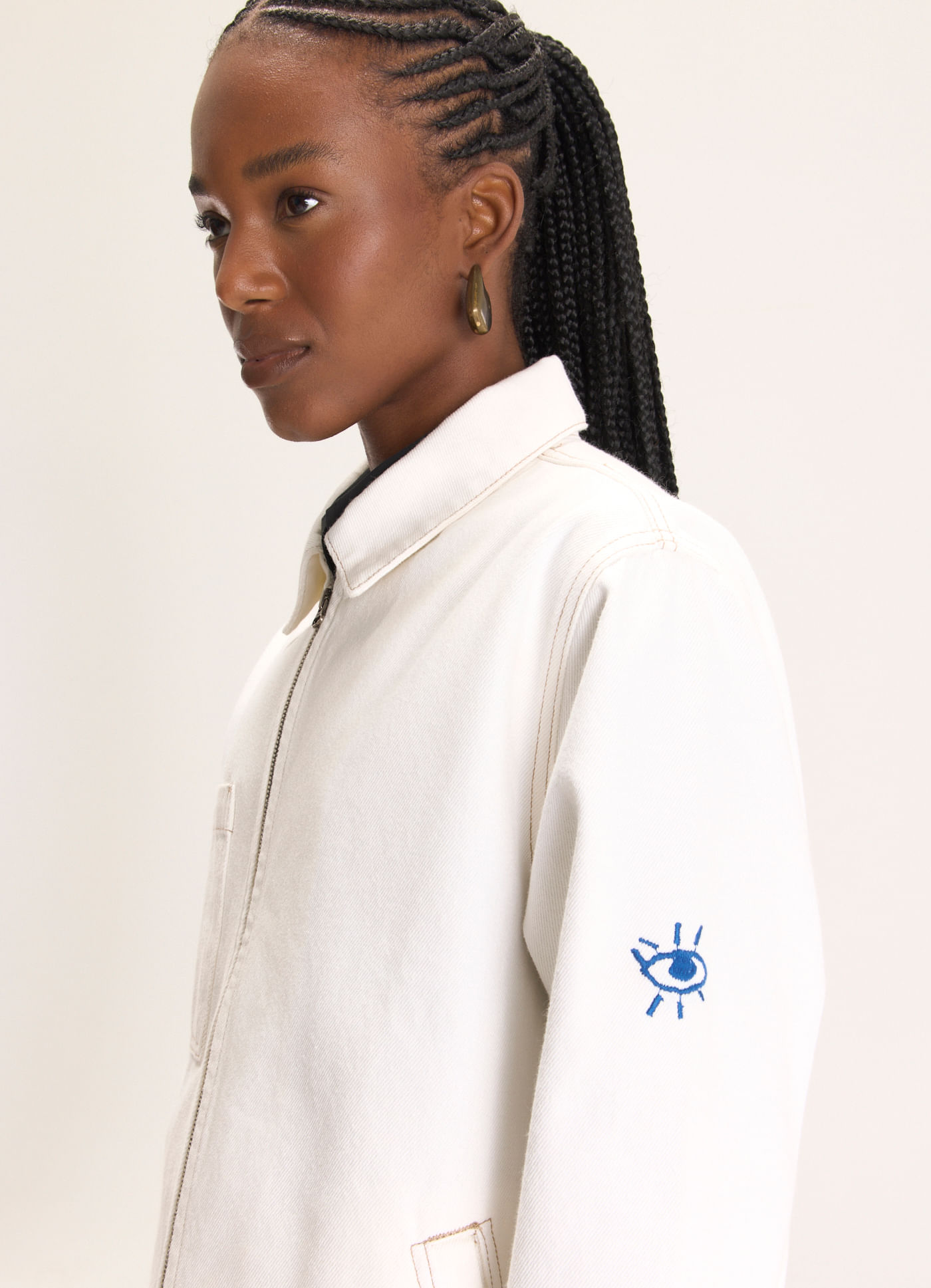Jaqueta sarja viva bem off white