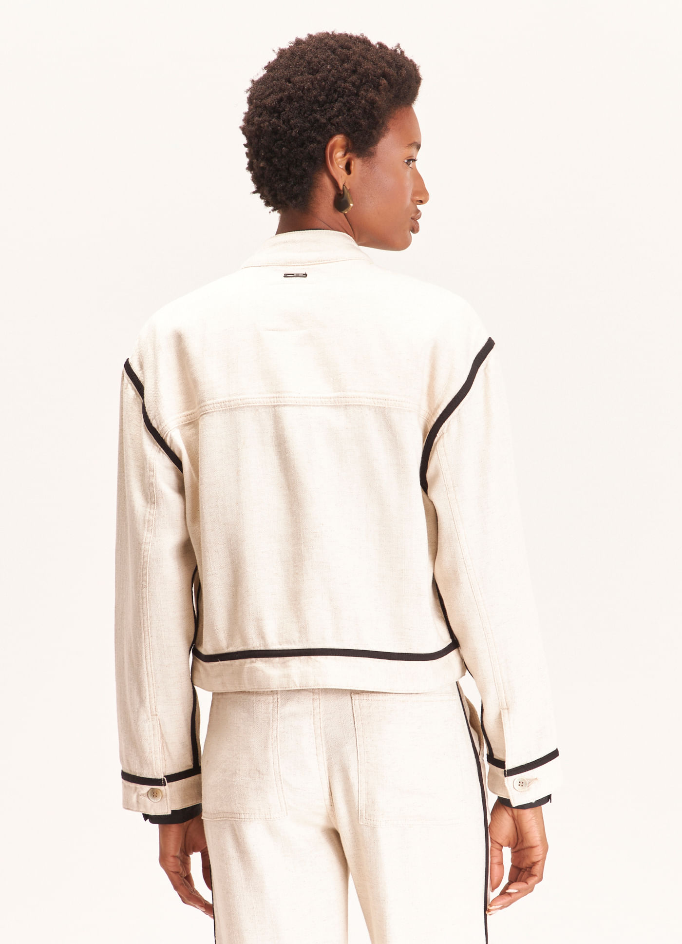 Jaqueta sarja linho off white