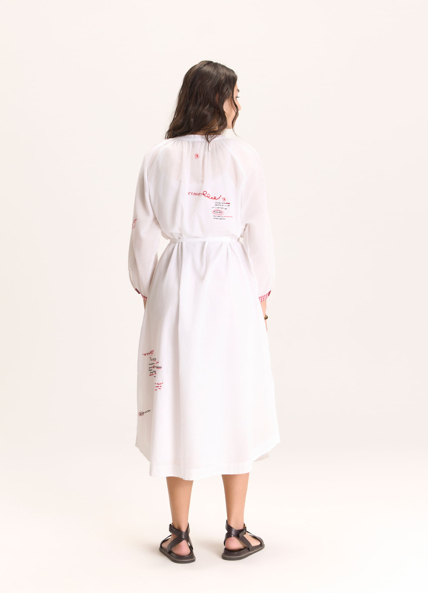 Vestido chemisier voil bordado delírio branco