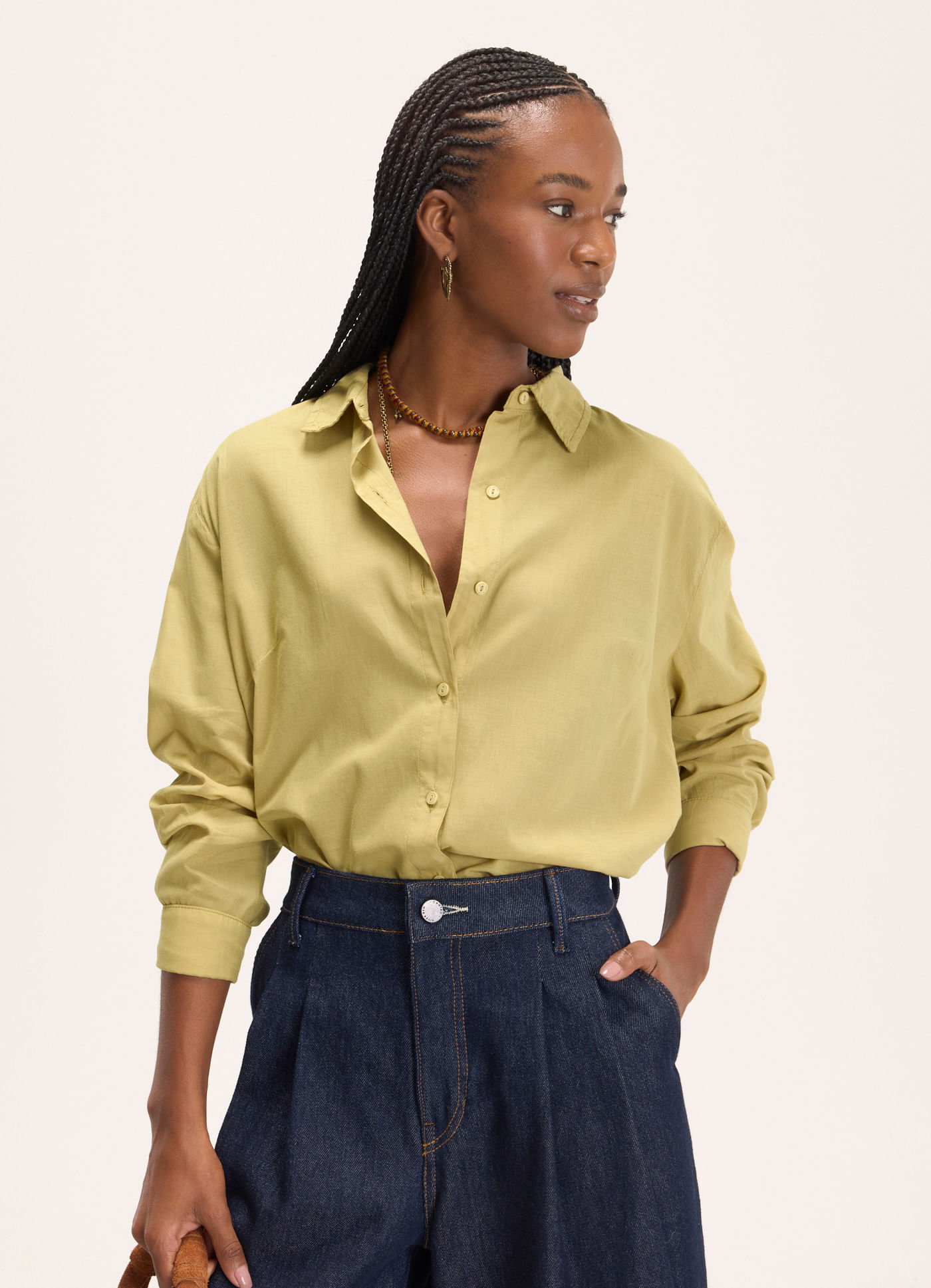 Camisa voil classic caqui